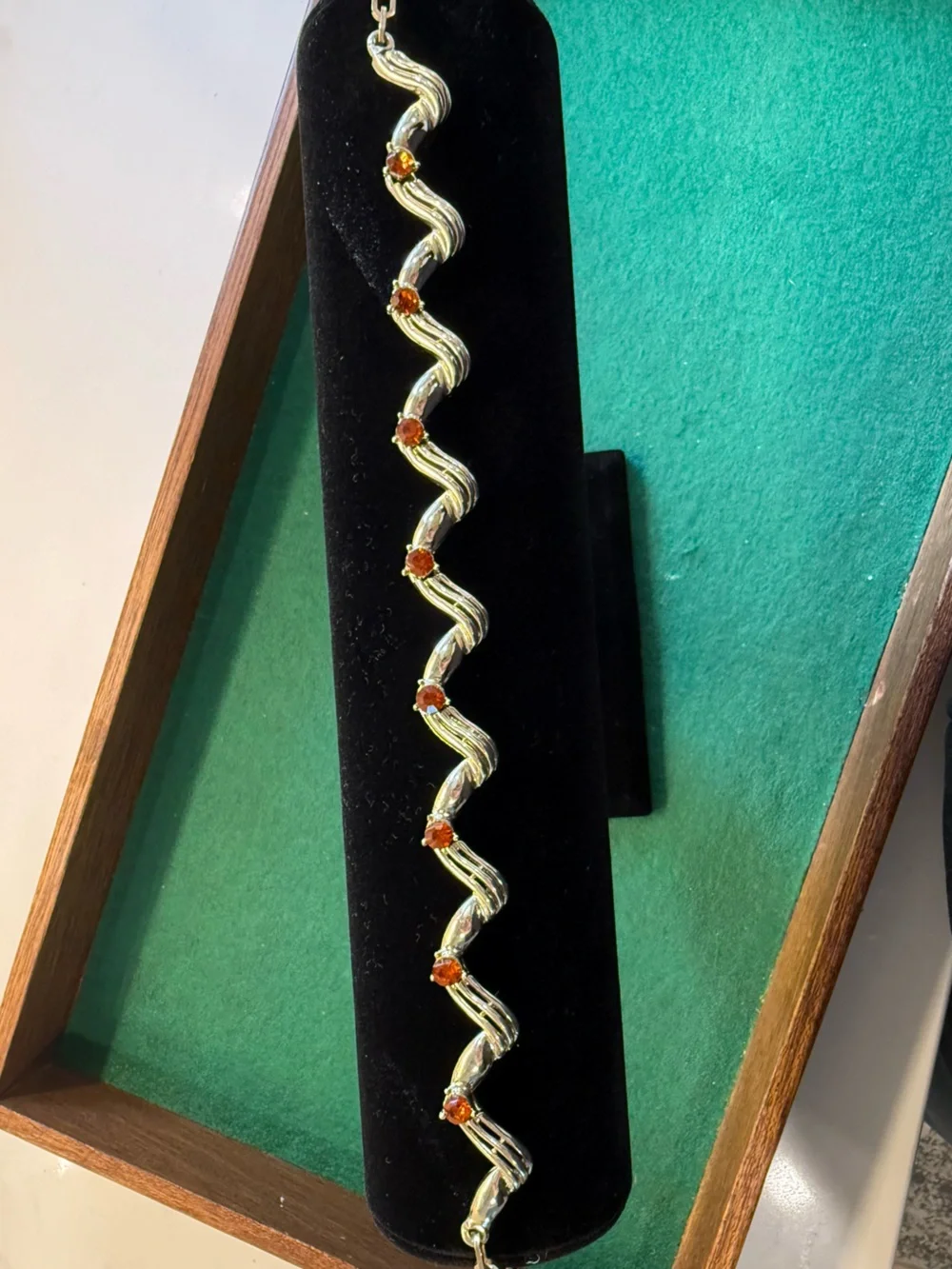 Vintage Coro Gold Tone Rhinestone Swirl Choker Necklace | Signed - Picture 6 of 7